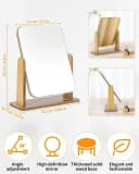 SinLaw Kosmetikspiegel 360° Drehbarer HD-Spiegel Holz Bild 1