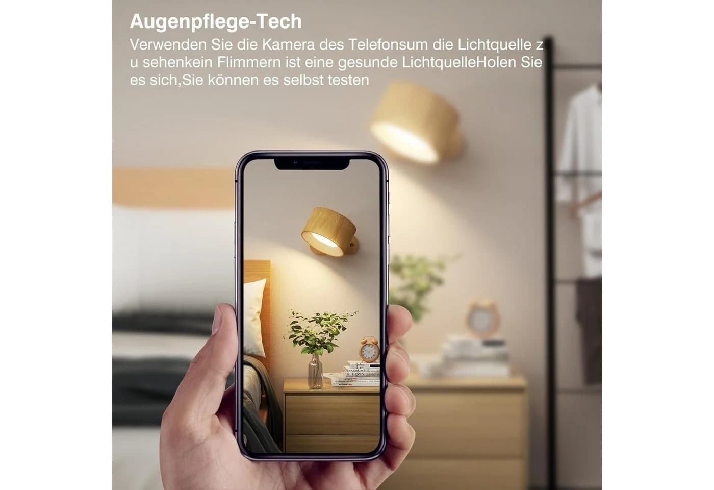SinLaw LED Wandleuchte 360° drehbar Touch Control 3 Helligkeitsstufen - Bild 4