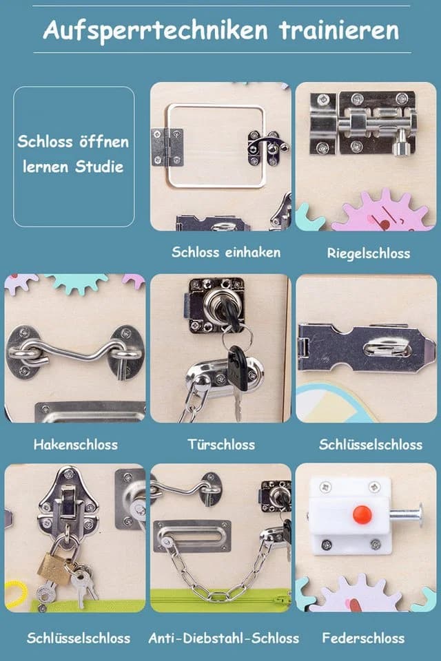 SinLaw Lernspielzeug Sensorisches Board Demenz-Fidget-Board Gedächtnishilfe - Bild 4