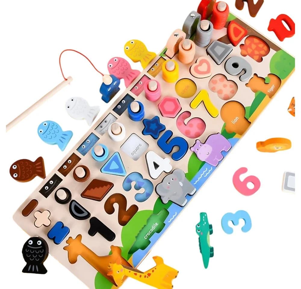 SinLaw Lernspielzeug 6 in 1 Montessori Puzzle Spielzeug Bunt - Bild 2