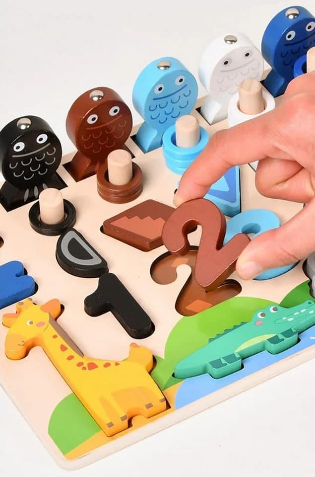 SinLaw Lernspielzeug 6 in 1 Montessori Puzzle Spielzeug Bunt - Bild 3