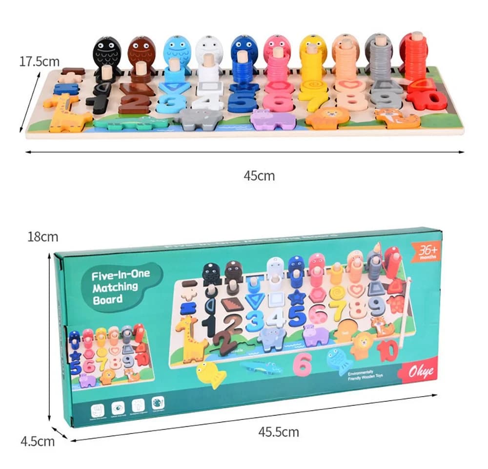 SinLaw Lernspielzeug 6 in 1 Montessori Puzzle Spielzeug Bunt - Bild 5