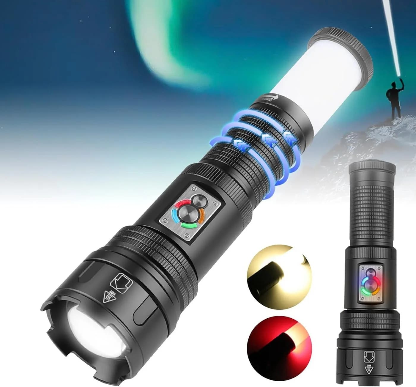 SinLaw LED Taschenlampe Multifunktionale 2-in-1-Zoom-Taschenlampe - Bild 2