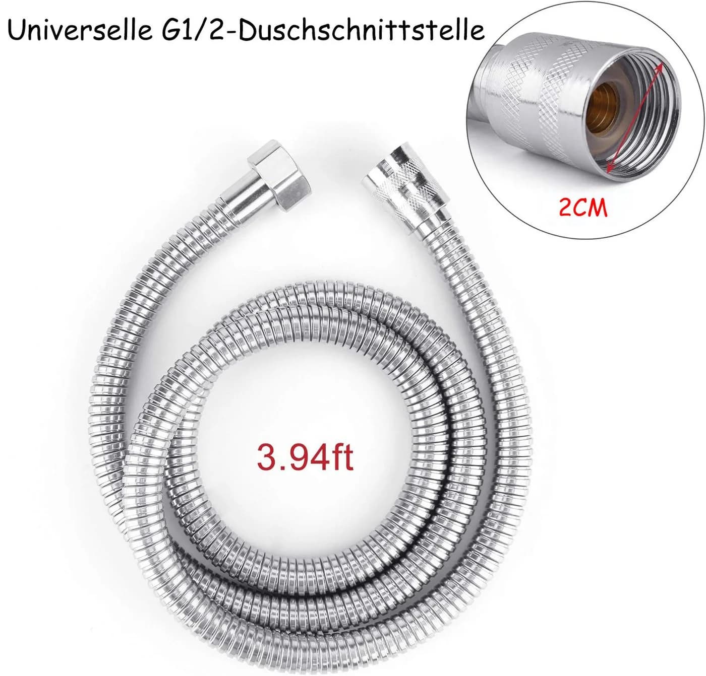 SinLaw Brauseschlauch Duschkopfschlauchverlängerung 47 Zoll Edelstahl