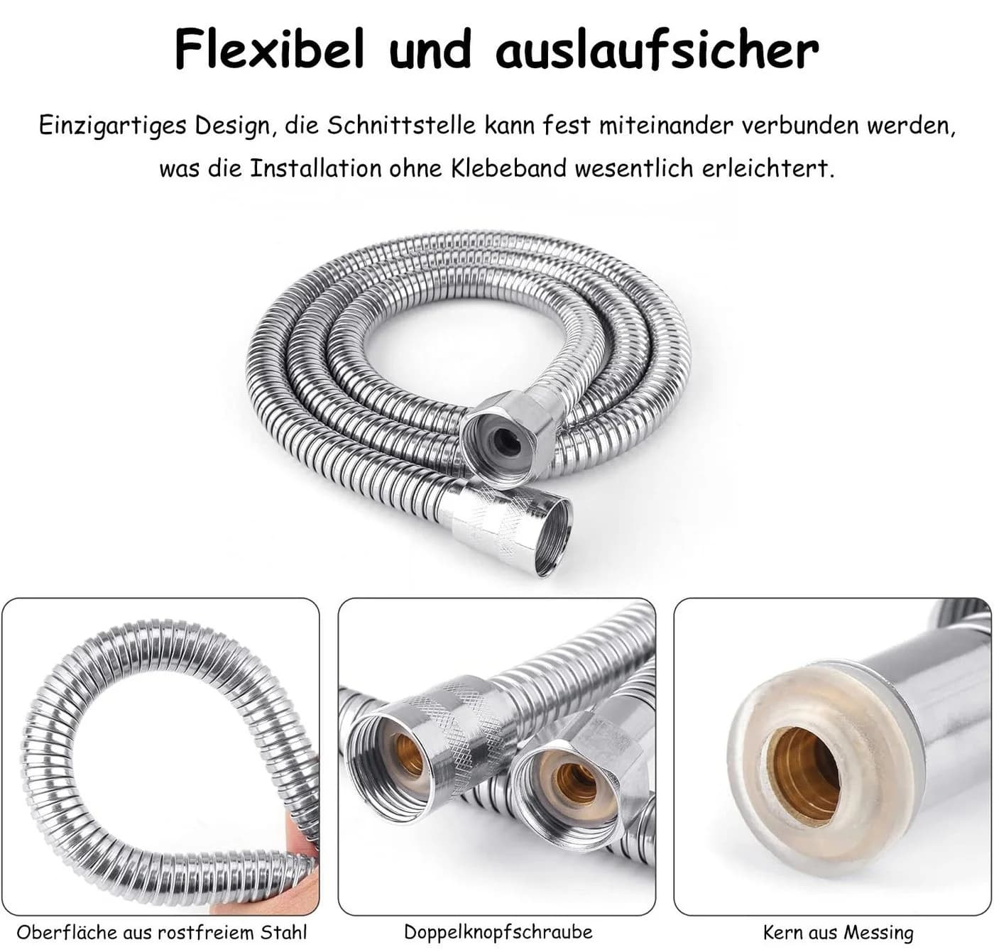SinLaw Brauseschlauch Duschkopfschlauchverlängerung 47 Zoll Edelstahl - Bild 3