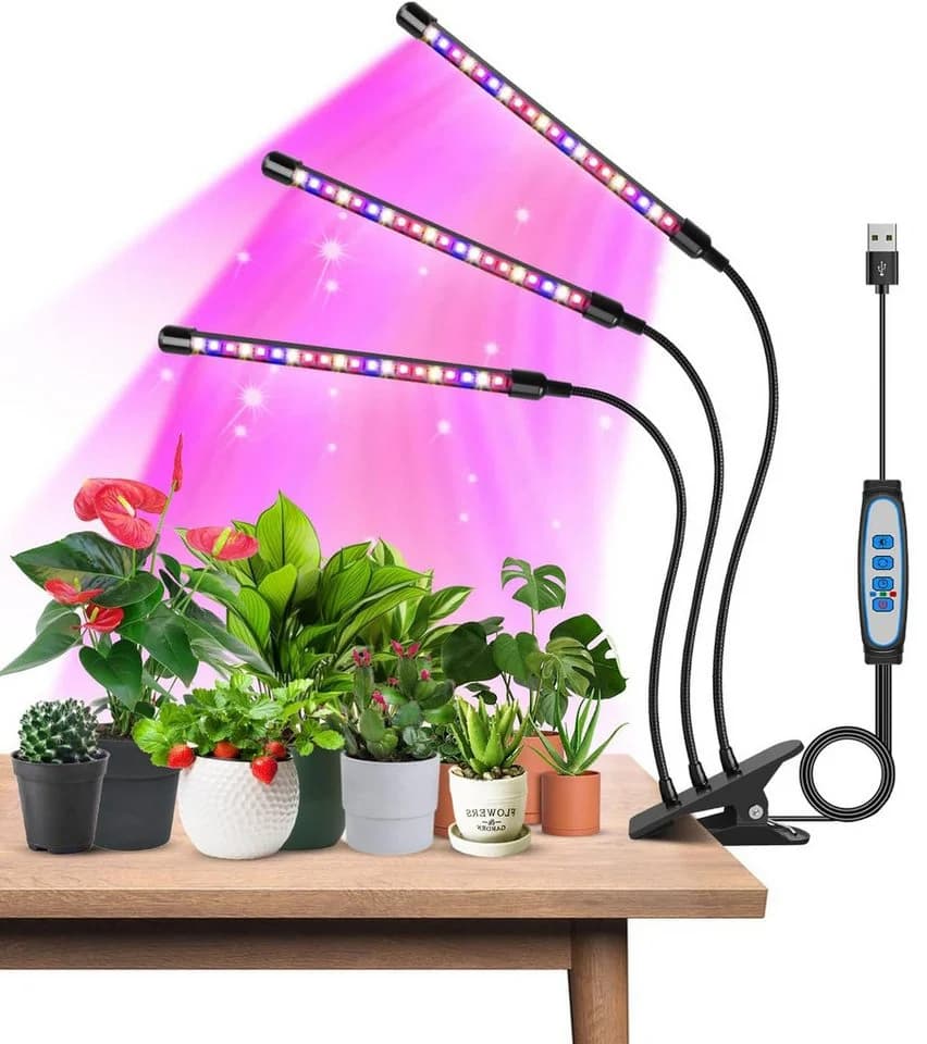 SinLaw Pflanzenlampe Dreiköpfige LED Wachstumslampe Vollspektrum Timer - Bild 2
