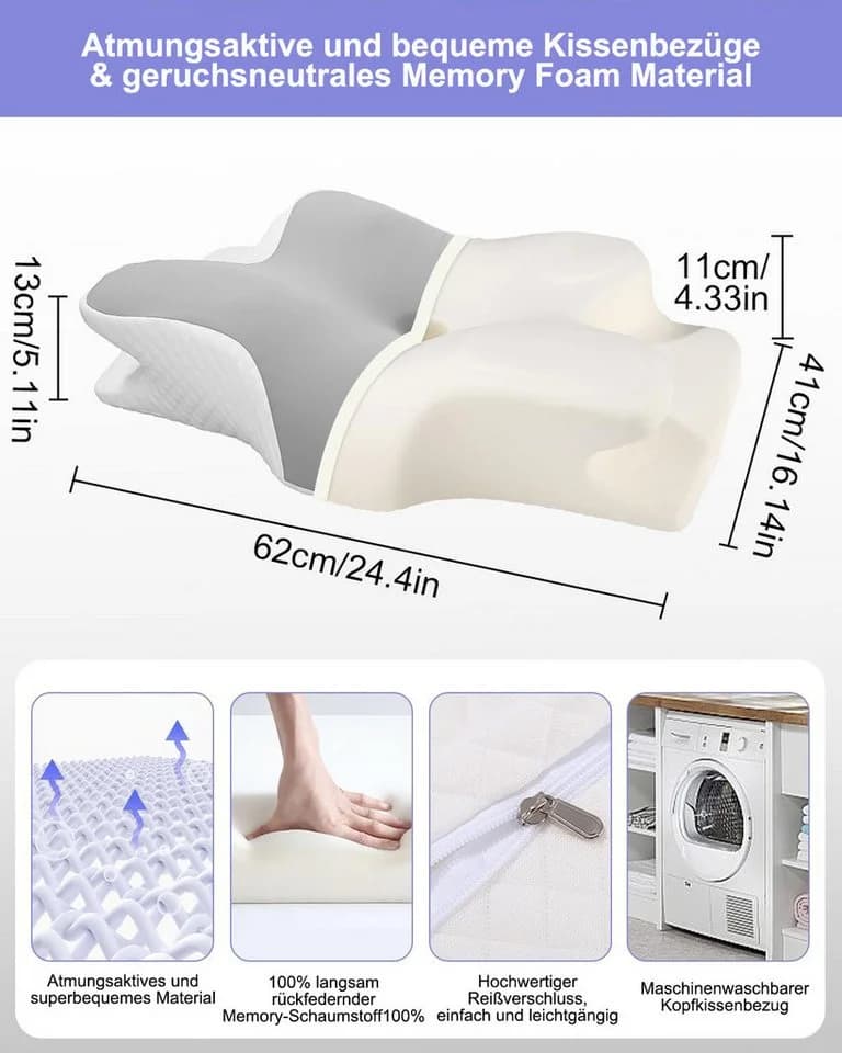 SinLaw Nackenstützkissen Memory Foam Orthopädisches Kissen für Nackenschmerzen - Bild 3