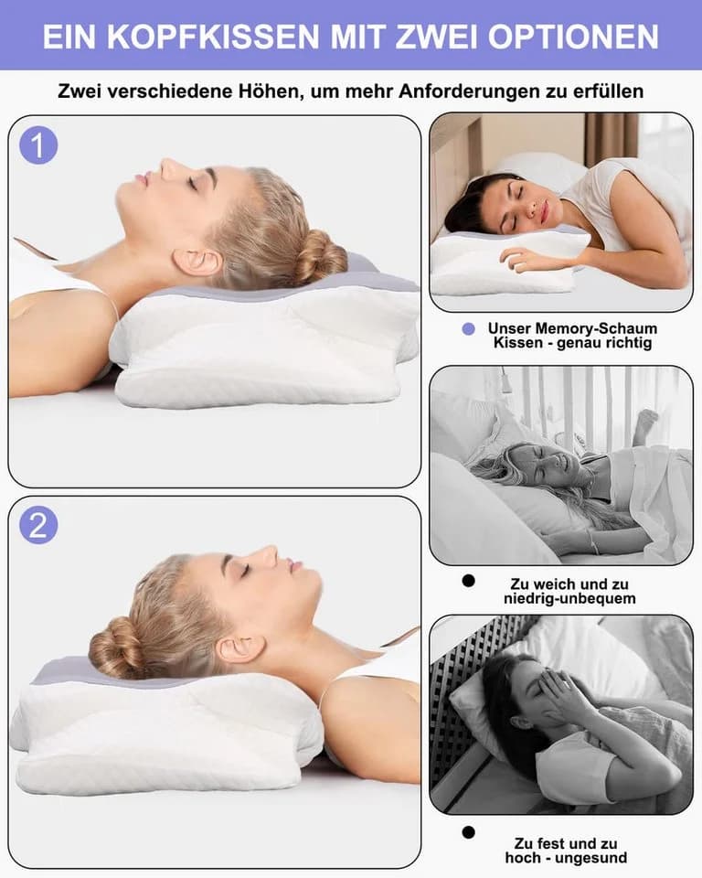 SinLaw Nackenstützkissen Memory Foam Orthopädisches Kissen für Nackenschmerzen - Bild 4