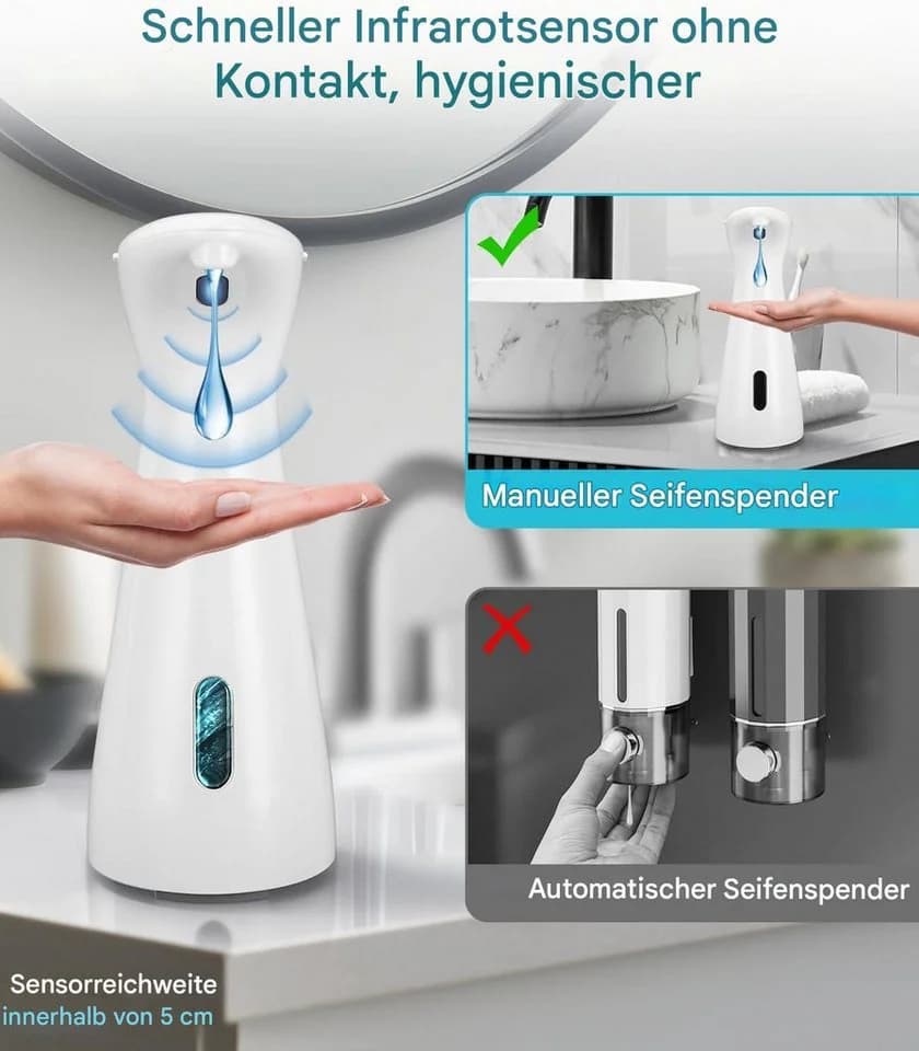 SinLaw Seifenspender Automatisch 200 ml Infrarotsensor IPX6 - Bild 3