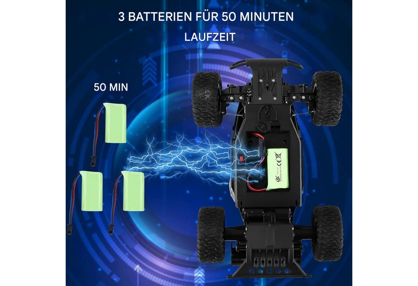 SinLaw Spielzeug-Rennwagen 1:16 Kabelloses RC-Auto 2.4GHz 3 Batterien 70 Minuten - Bild 3