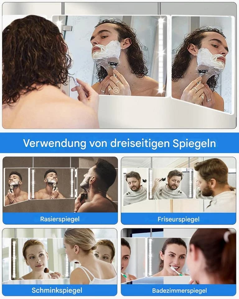 SinLaw LED-Lichtspiegel 360° Schminkspiegel Weiß - Bild 3