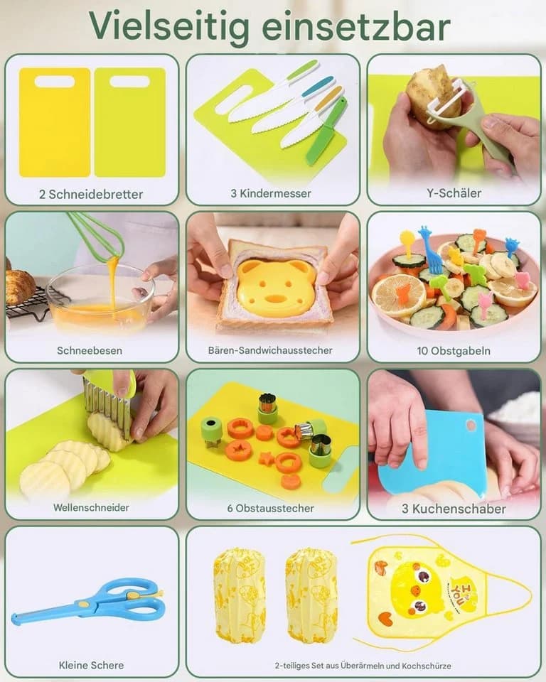 SinLaw Kinder-Küchenset 32-tlg. Küchenmesserset für Kinder - Bild 3