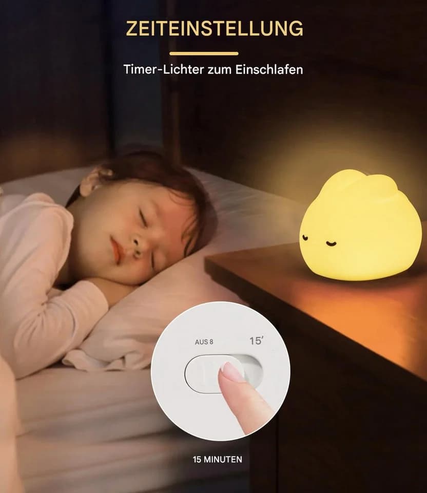 SinLaw LED Nachtlicht Hasenförmig Silikon USB-Aufladbar Dimmbar - Bild 4
