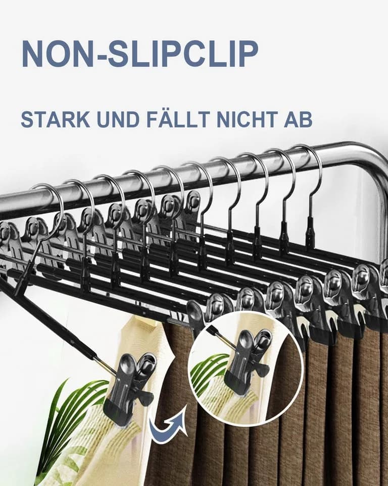 SinLaw Kleiderbügel Hosen 10-tlg. Metall Anti-Rutsch - Bild 3