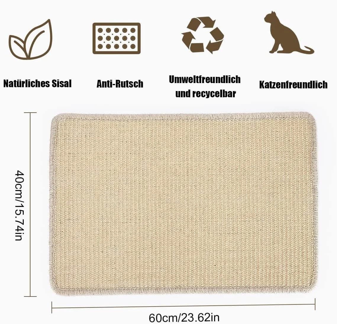 SinLaw Kratzmatte Katze Sisal Kratzmatte Möbel Fußmatte