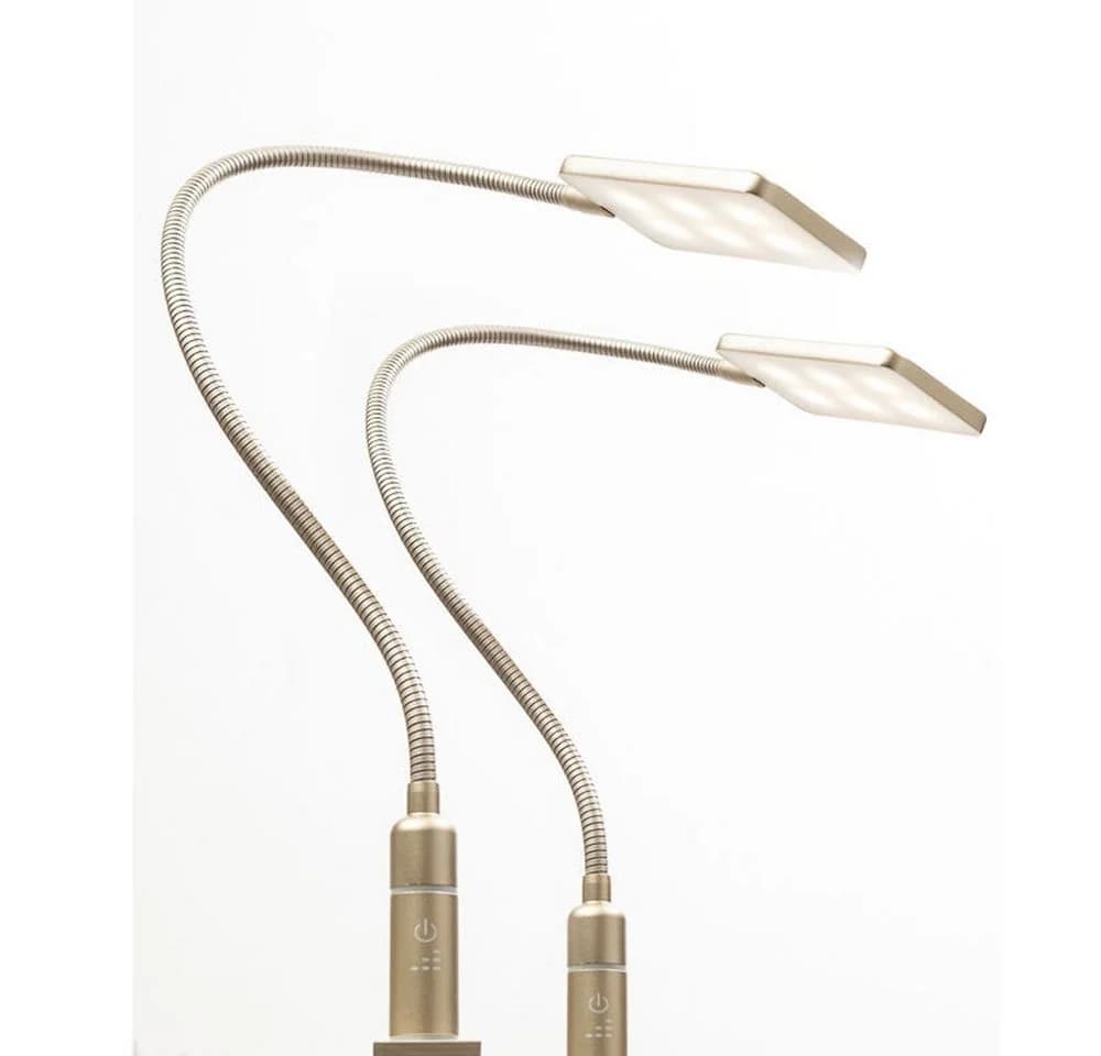 kalb Bettleuchte 2er Set LED Flexleuchte Messing matt warmweiß - Bild 1