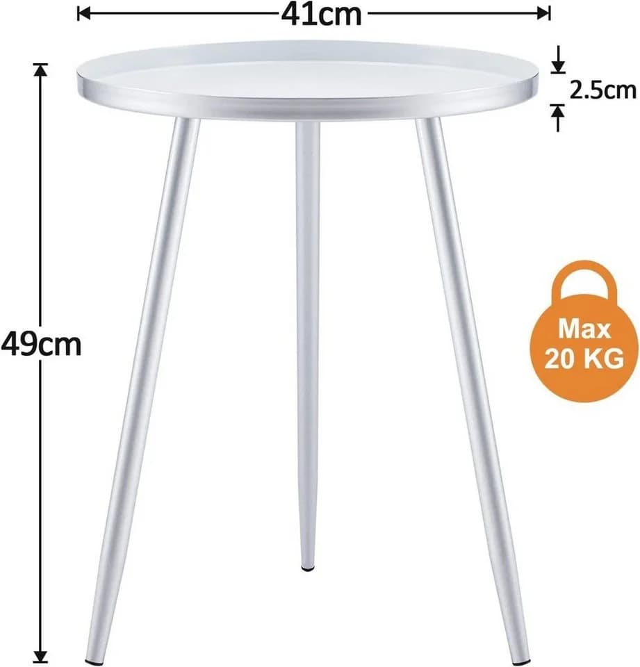 Diyarts Beistelltisch Metall Couchtisch Rund Schutzrand Skandinavischer Stil - Bild 3