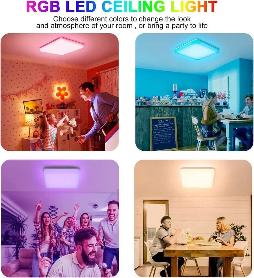 Diyarts LED Deckenleuchte RGB-Zyklusmodus 7 RGB Lichtfarben - Bild 4