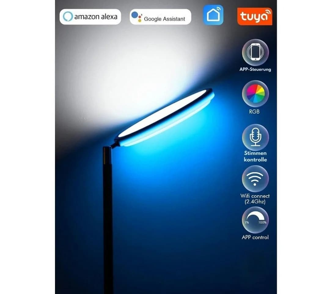 Diyarts LED Stehlampe RGBW 16 Mio. Farben Sprach- & App-Steuerung - Bild 3