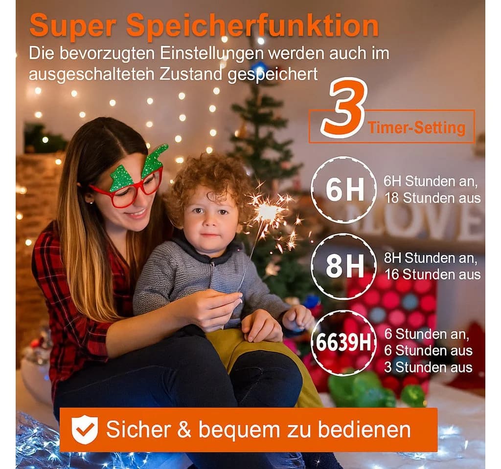 Diyarts LED-Lichternetz 440-flammig 15,75m Warmweiß & Kaltweiß 11 Modi Timer Fernbedienung - Bild 4