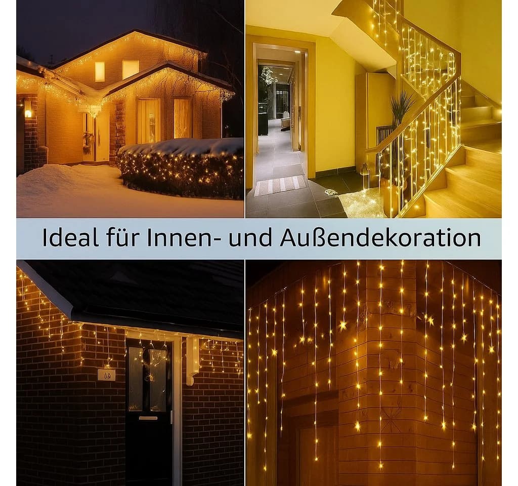 Diyarts LED-Lichternetz 480-flammig 15,75m Warmweiß & Kaltweiß 11 Modi Timer Fernbedienung - Bild 4