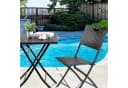 TLGREEN Balkonset 3-tlg. Klappbar Schwarz/Braun/Grau PE-Rattan Bild 1