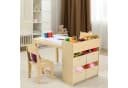 TLGREEN Kindertisch Zeichentisch mit 2 Stühlen Grau Bild 1
