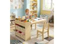 TLGREEN Kindertisch Zeichentisch mit 2 Stühlen Grau Bild 2