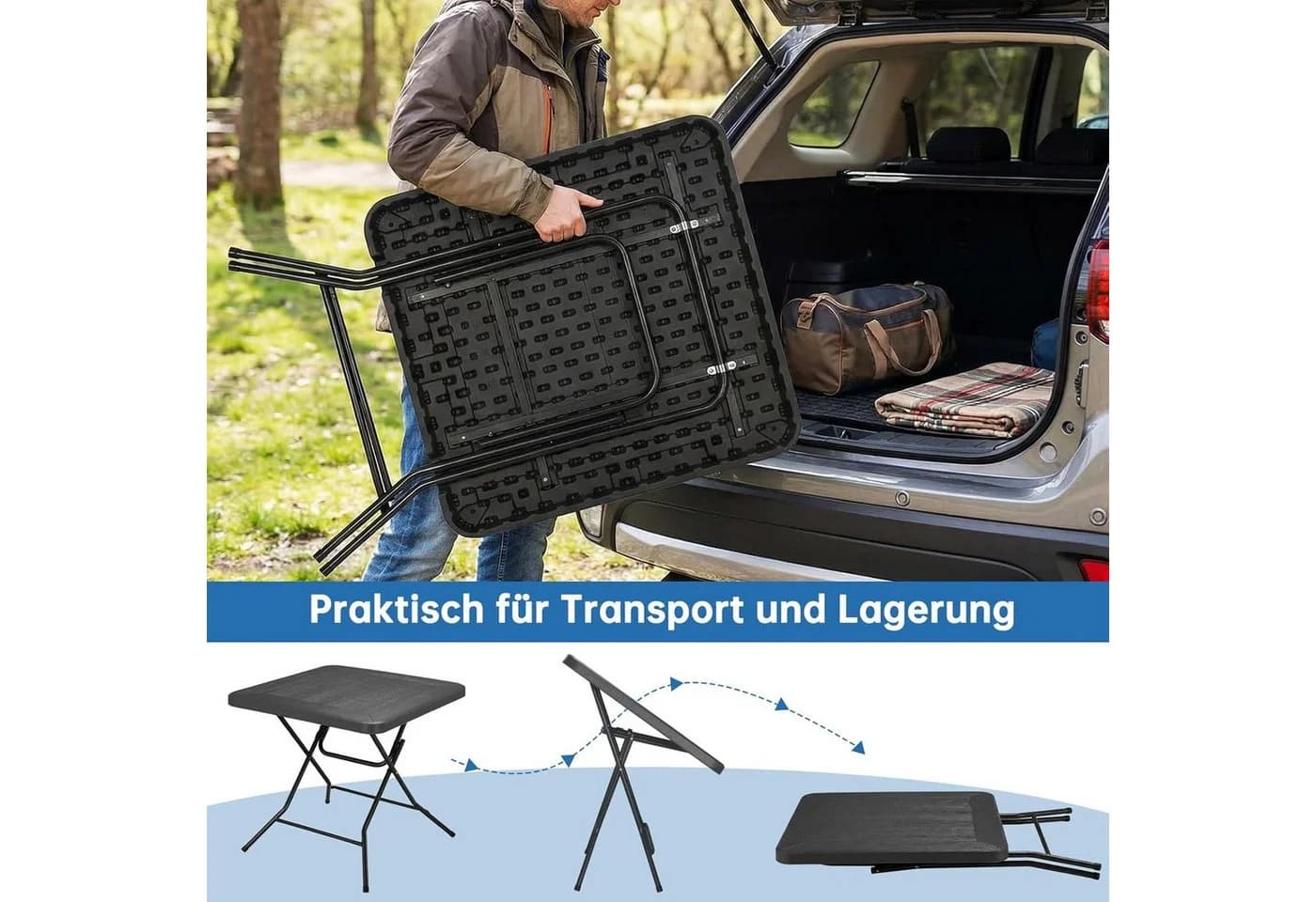 TLGREEN Gartentisch Buffettisch Klappbar Holz-Optik - Bild 4