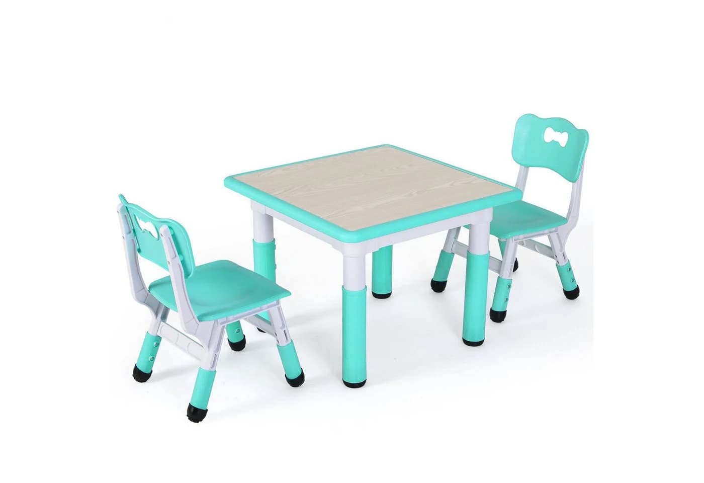 TLGREEN Kindersitzgruppe Tisch mit 4 Stühlen höhenverstellbar Minzgrün - Bild 2