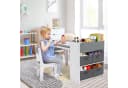 TLGREEN Zeichentisch mit 2 Stühlen Grau MDF Bild 1
