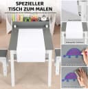 TLGREEN Zeichentisch mit 2 Stühlen Grau MDF Bild 3