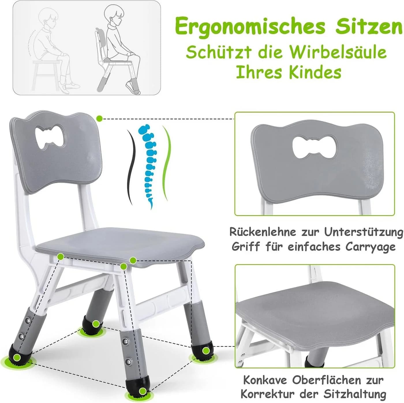 TLGREEN Kindertisch Höhenverstellbar Maltisch Kinder Tisch Stuhl Set - Bild 4