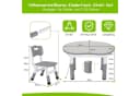 TLGREEN Kindertisch Höhenverstellbar Maltisch Kinder Tisch Stuhl Set Bild 5
