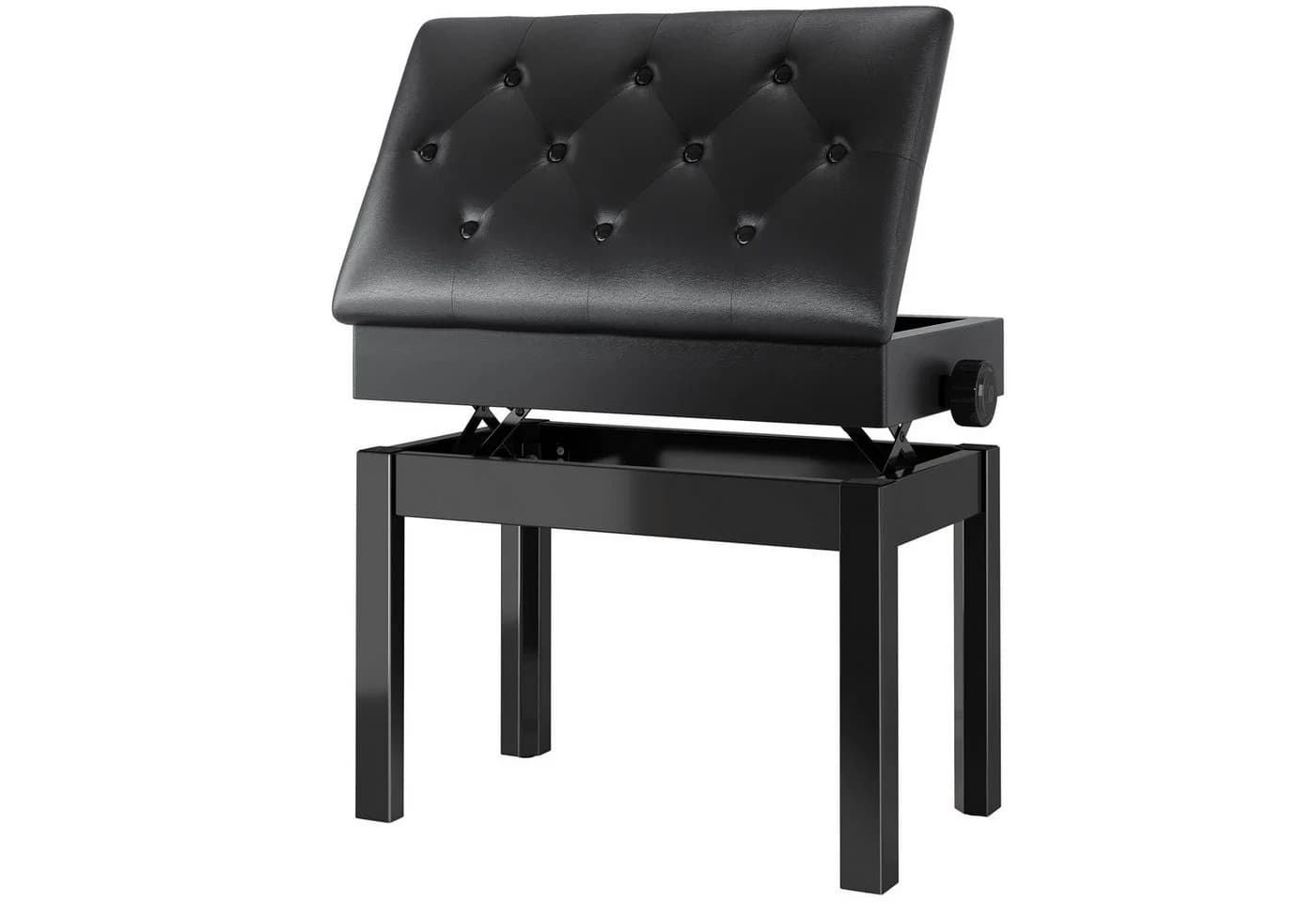 TLGREEN Klavierbank Höhenverstellbar 48-58CM Schwarz - Bild 2