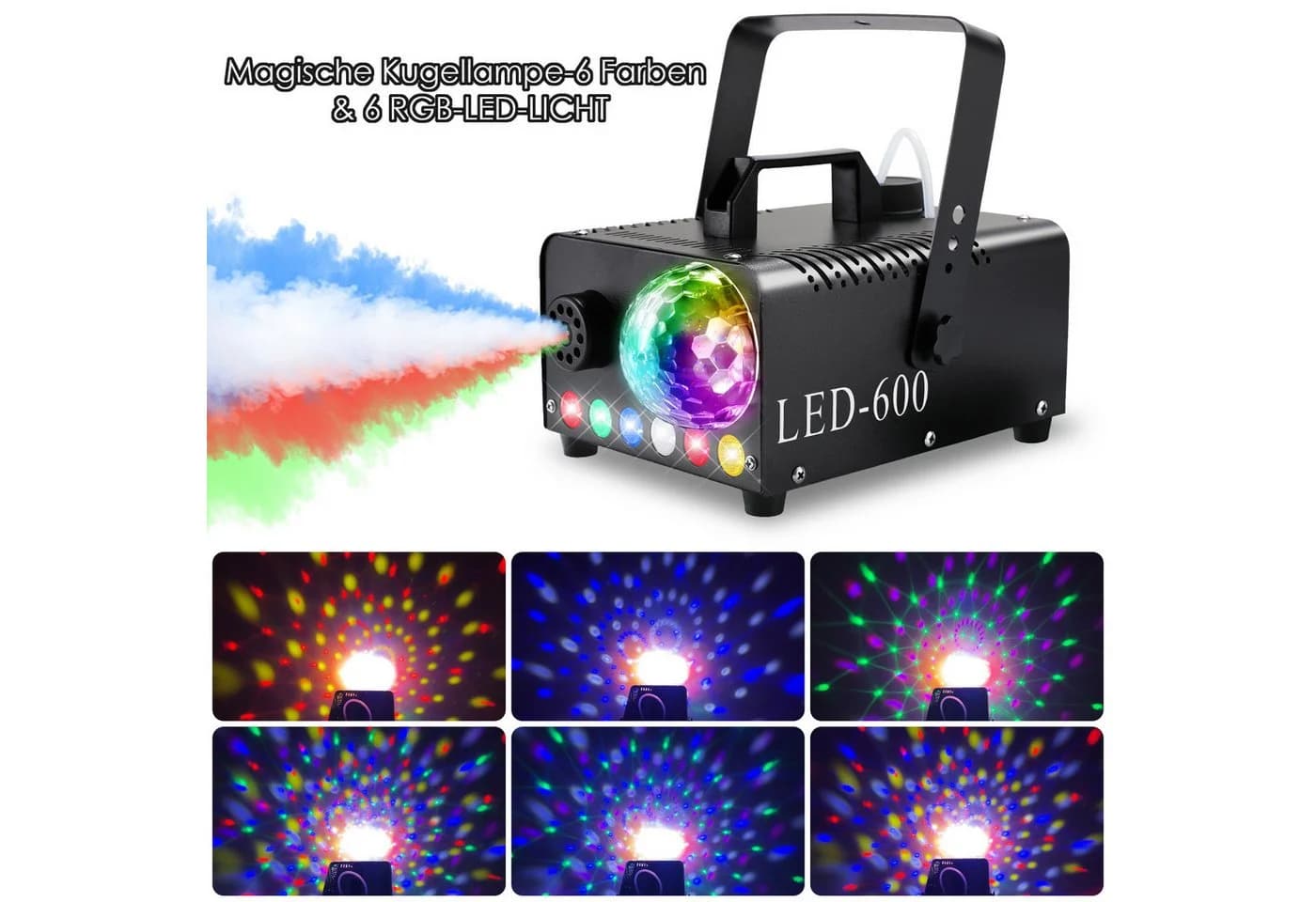 TLGREEN Discolicht Nebelmaschine Mini 600W mit RGB Effekt - Bild 4