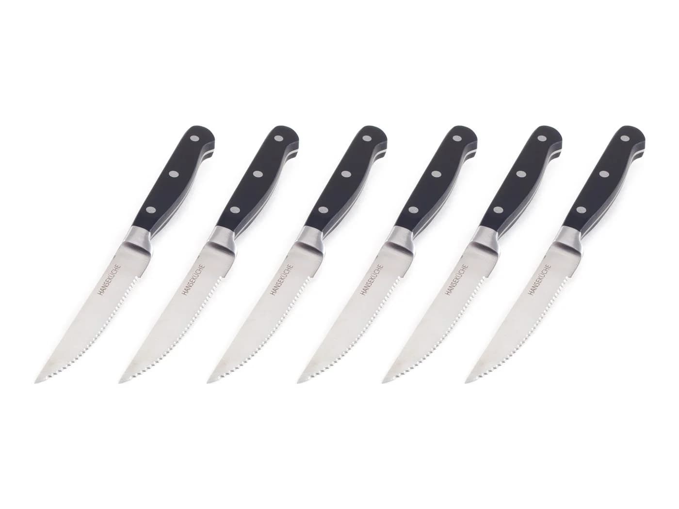 Hanseküche Steakmesser 6er Set mit Holzgriff Schwarz - Bild 3