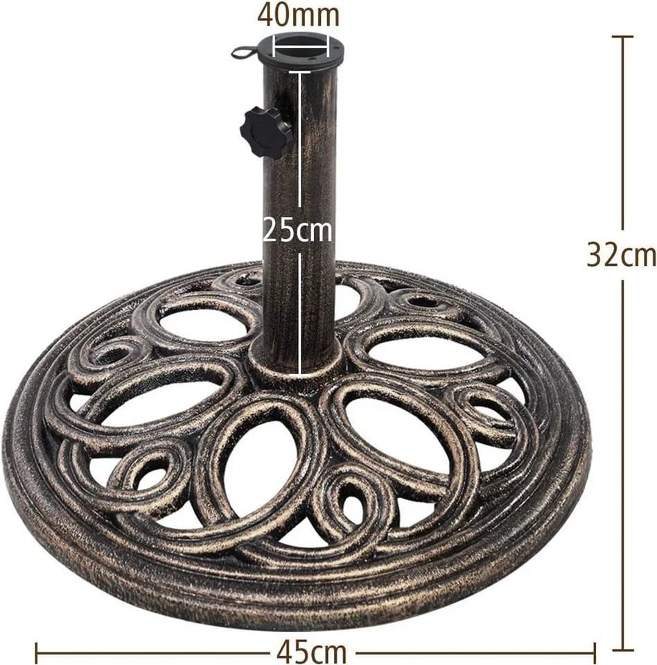 KOMFOTTEU Schirmständer Regenschirmständer Bronzefarbe Eisen - Bild 5