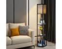 COSTWAY Stehlampe Schwarz mit 3 Regalen Bild 1