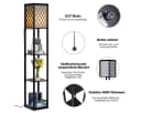 COSTWAY Stehlampe Schwarz mit 3 Regalen Bild 5