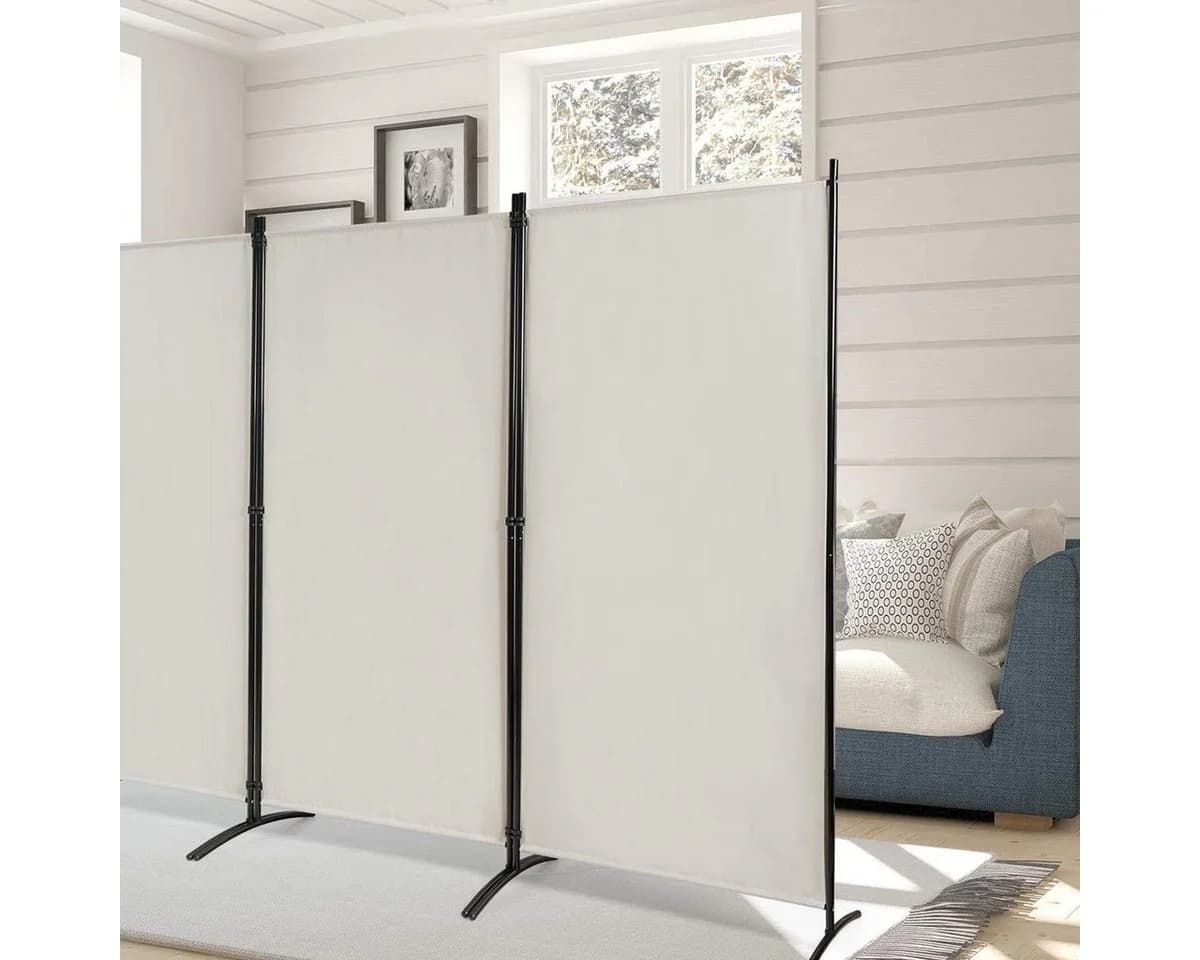 COSTWAY Paravent 3-teilig Beige - Bild 3