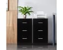 COSTWAY Aktenschrank 3 Schubladen Schwarz Büroschrank Beistelltisch Bild 1