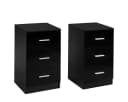 COSTWAY Aktenschrank 3 Schubladen Schwarz Büroschrank Beistelltisch Bild 2