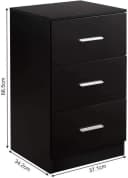 COSTWAY Aktenschrank 3 Schubladen Schwarz Büroschrank Beistelltisch Bild 4