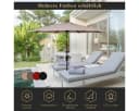 KOMFOTTEU Sonnenschirm Balkonschirm mit Solar LED-Beleuchtung beige/weiß Bild 3