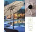 KOMFOTTEU Sonnenschirm Balkonschirm mit Solar LED-Beleuchtung beige/weiß Bild 4