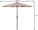 KOMFOTTEU Sonnenschirm Balkonschirm mit Solar LED-Beleuchtung beige/weiß Bild 5