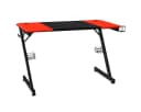 COSTWAY Gamingtisch 120cm mit Becherhalter & Headset-Haken Rot/Schwarz Bild 2