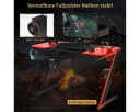 COSTWAY Gamingtisch 120cm mit Becherhalter & Headset-Haken Rot/Schwarz Bild 4