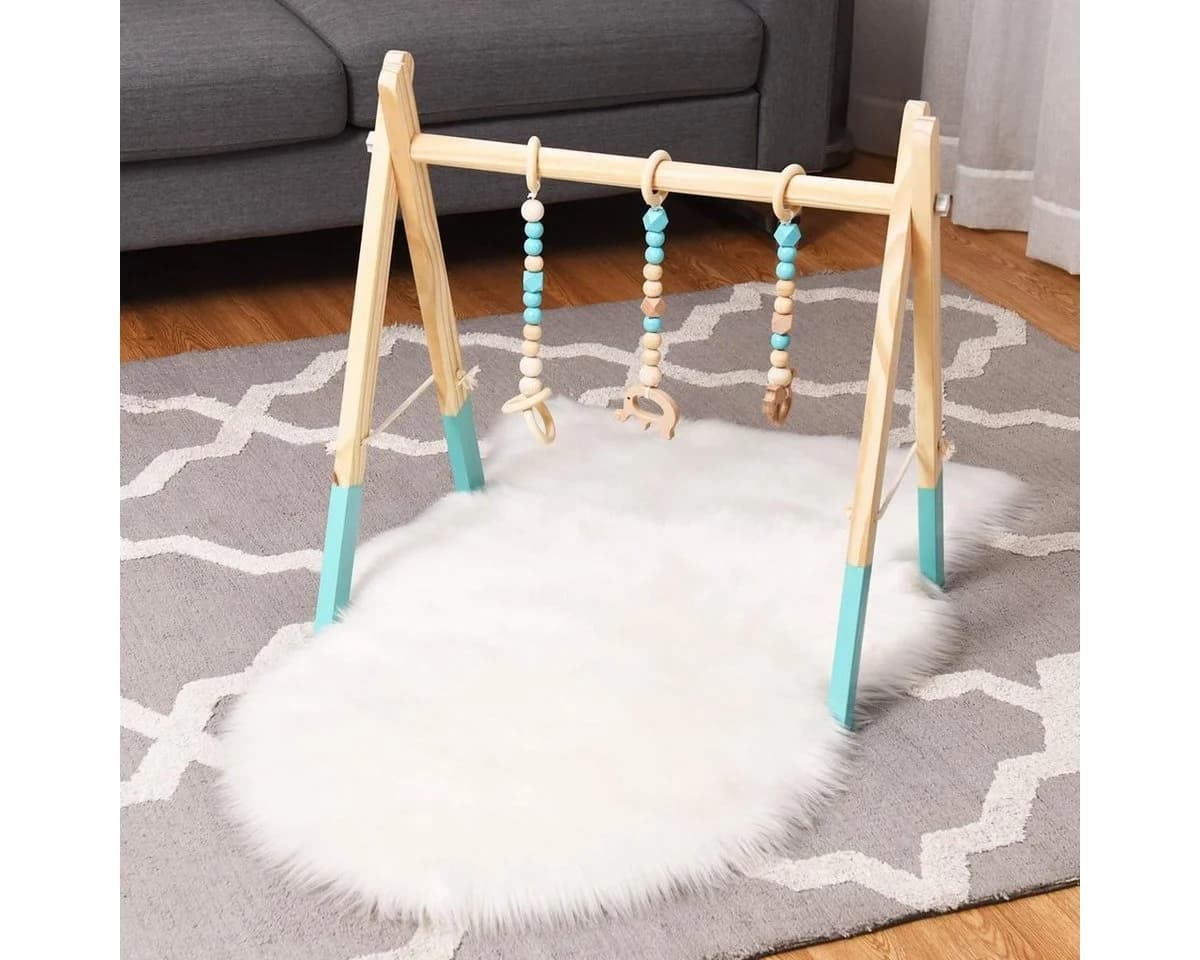 COSTWAY Baby Gym Spielbogen Grün Klappbar Holz